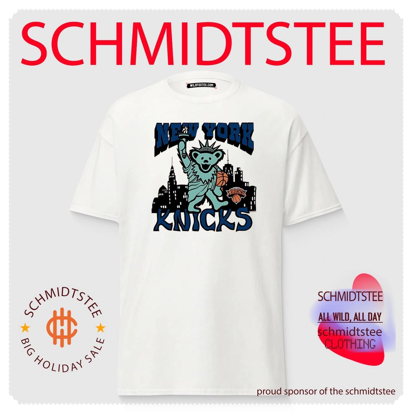 New York Knicks feature Statue of Liberty skyline shirt