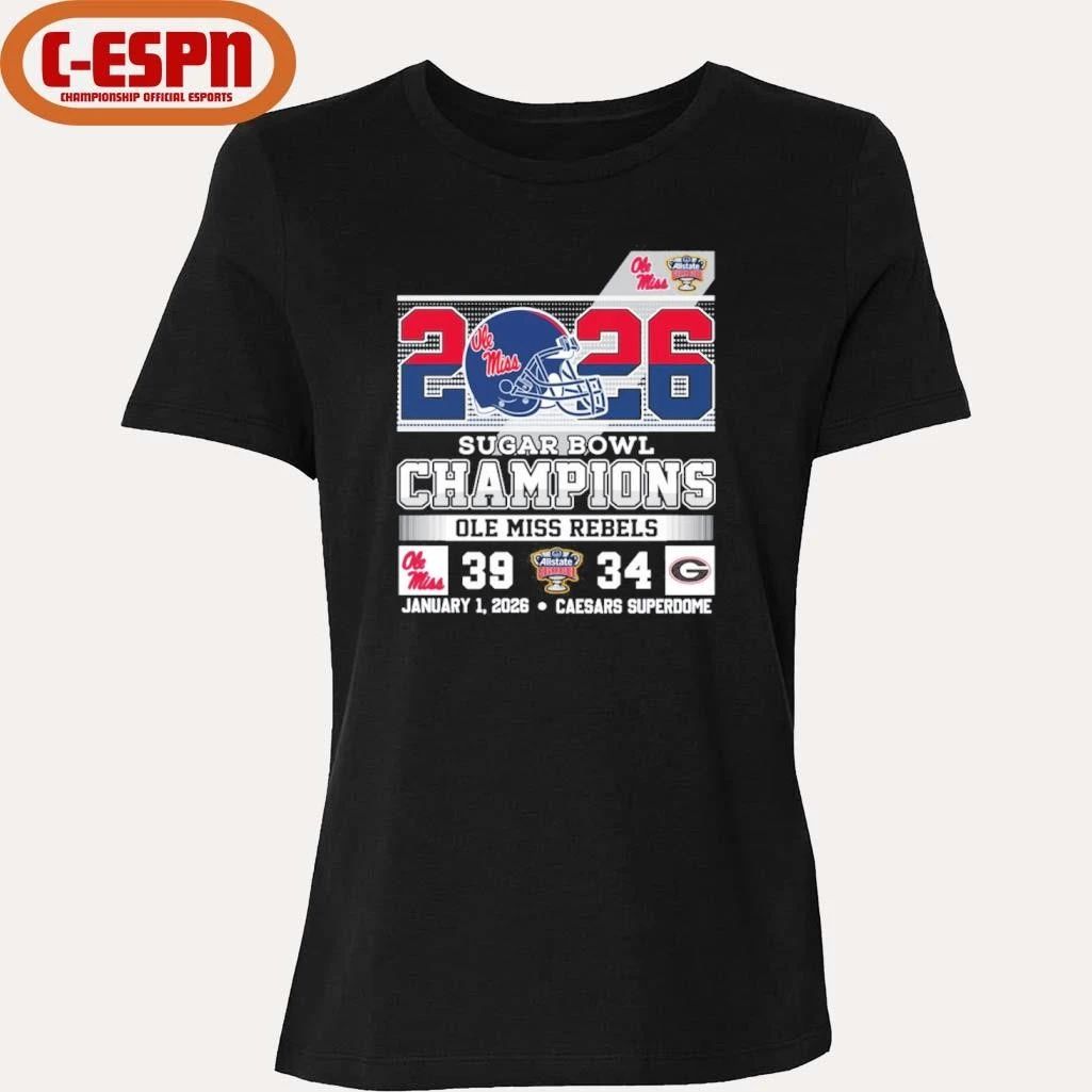 Ole Miss Rebels 39-34 Georgia Sugar Bowl Champions Shirt