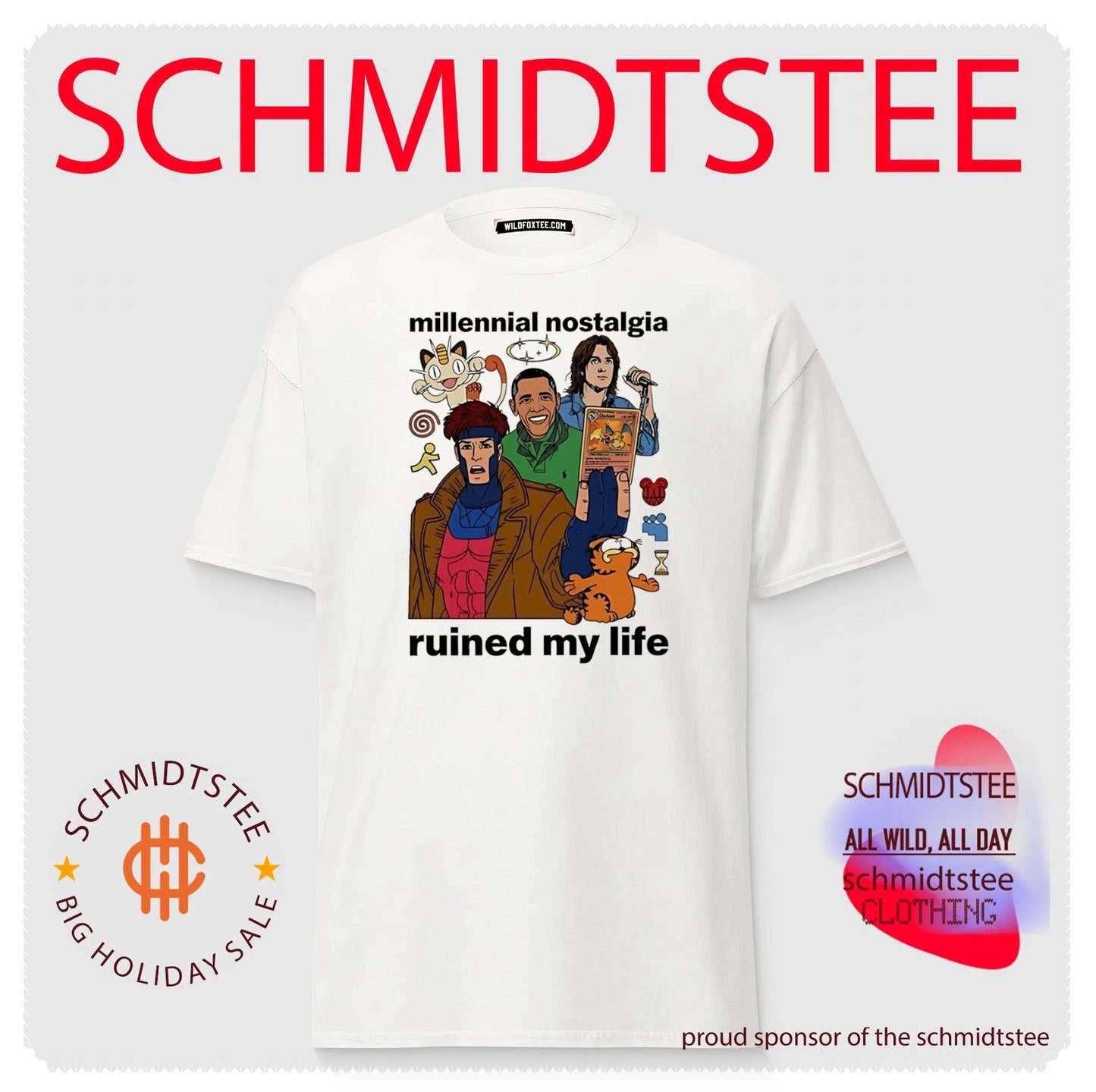 Millennial nostalgia ruined my life graphic shirt