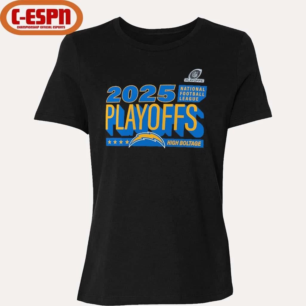 Los Angeles Chargers High Boltage 2025 NFL Playoffs Ready T-Shirt