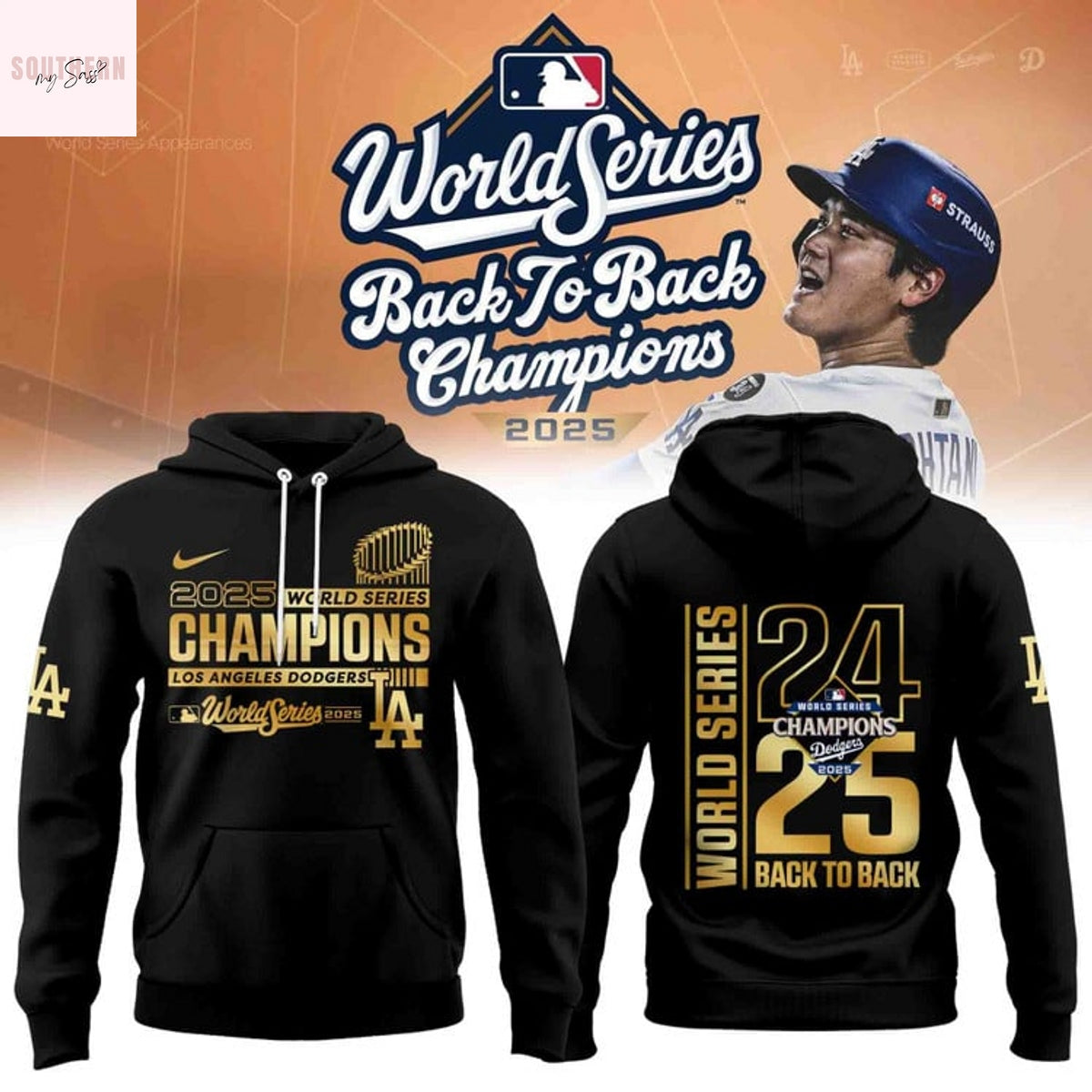 2024-2025 World Series Champions Los Angeles Dodgers Back To Back Hoodie