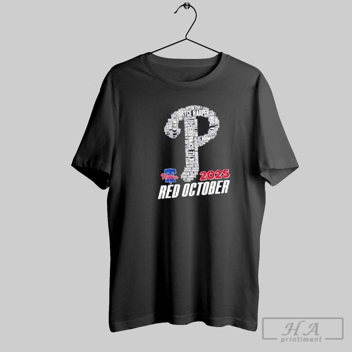 2025 Red October Philadelphia Phillies All Names Logo