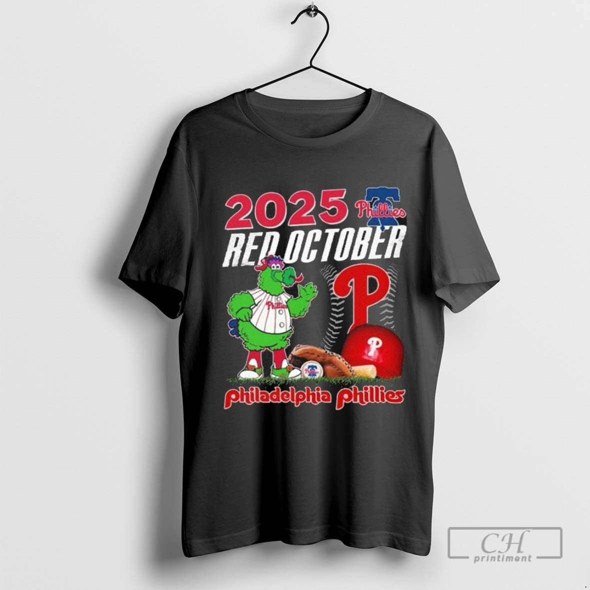 2025 Red October Philadelphia Phillies Mascot T Shirt Sweater
