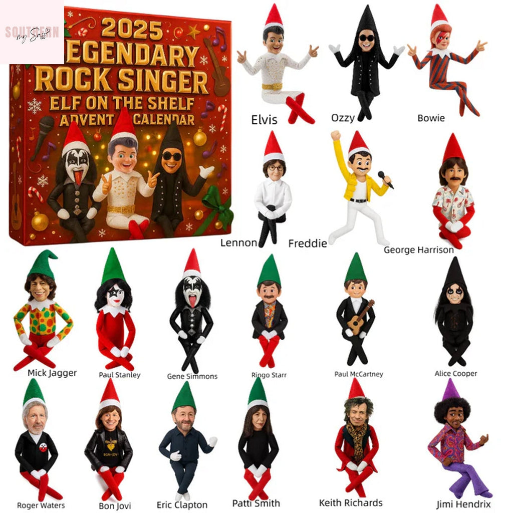 2025 Legendary Rock Singer Elf On The Shelf Advent Calendar