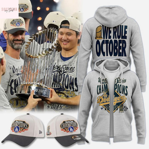2025 World Series Champions Los Angeles Dodgers We Rule October Zip Hoodie