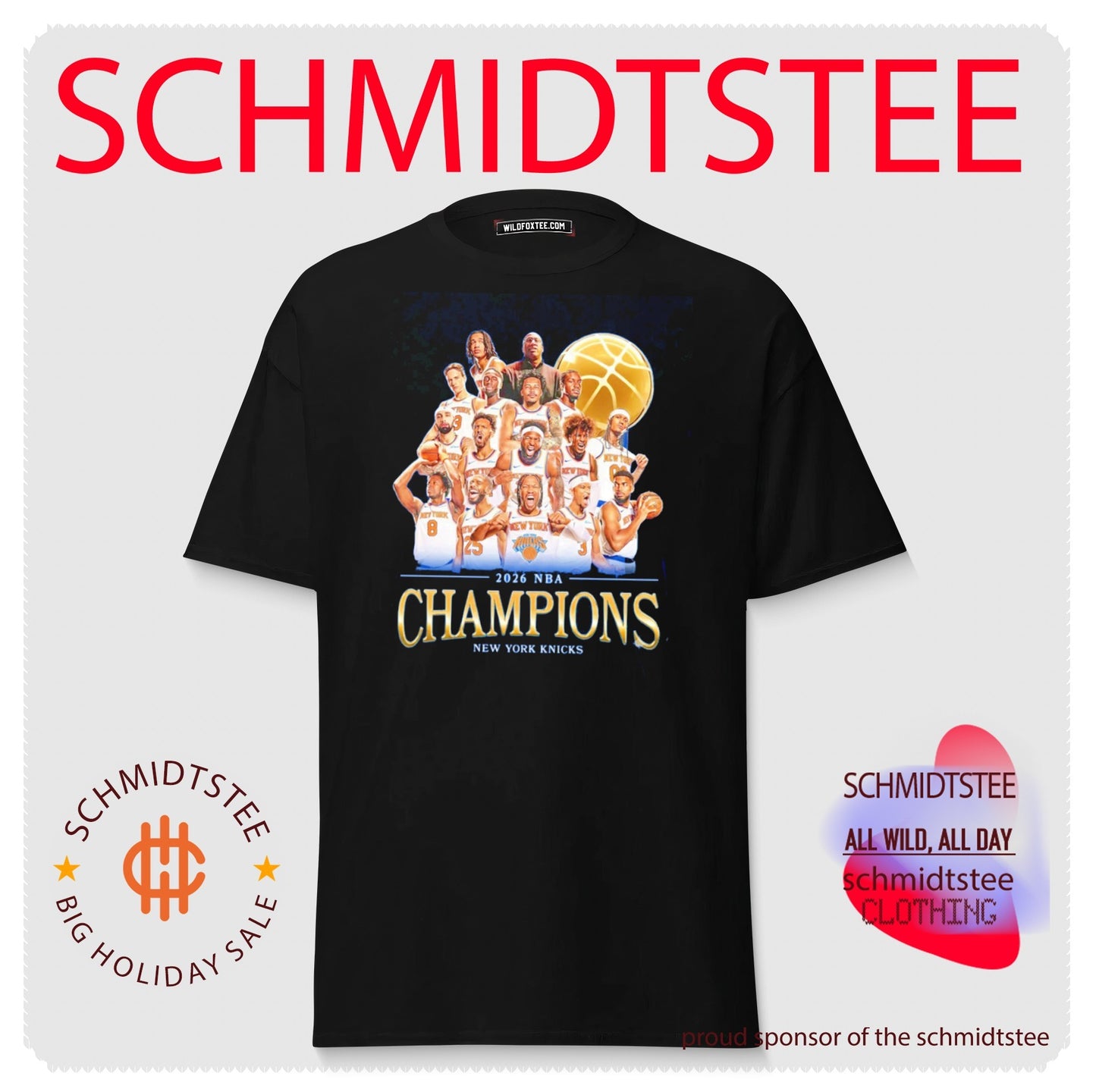 2026 NBA Champions New York Knicks all team graphic T-shirt