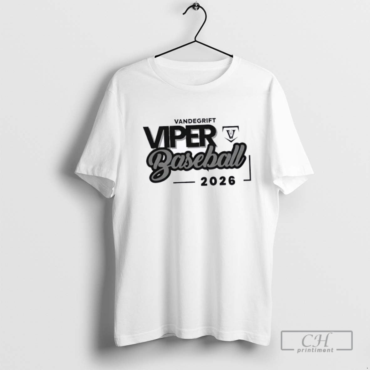 2026 Vandegrift Crown Trio Baseball Script T Shirt Sweater