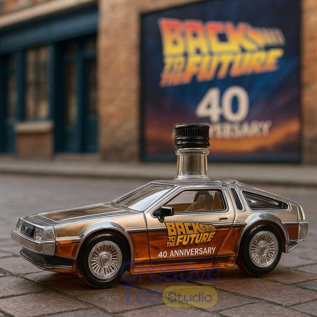 Back to the Future 40th Anniversary DeLorean Whiskey Bottle