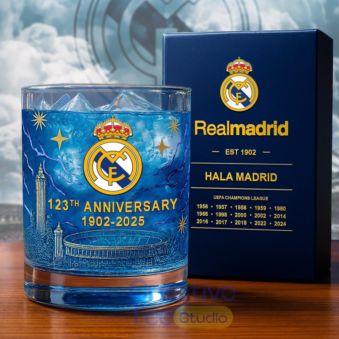 Real Madrid 123th Years Anniversary Whiskey Glass
