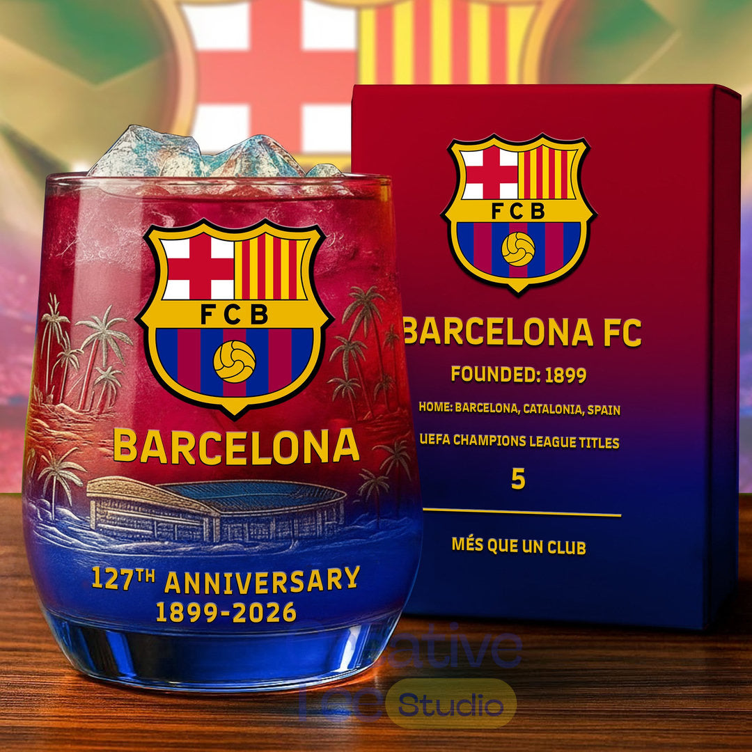 Barcelona 127th Anniversary Whiskey Glass