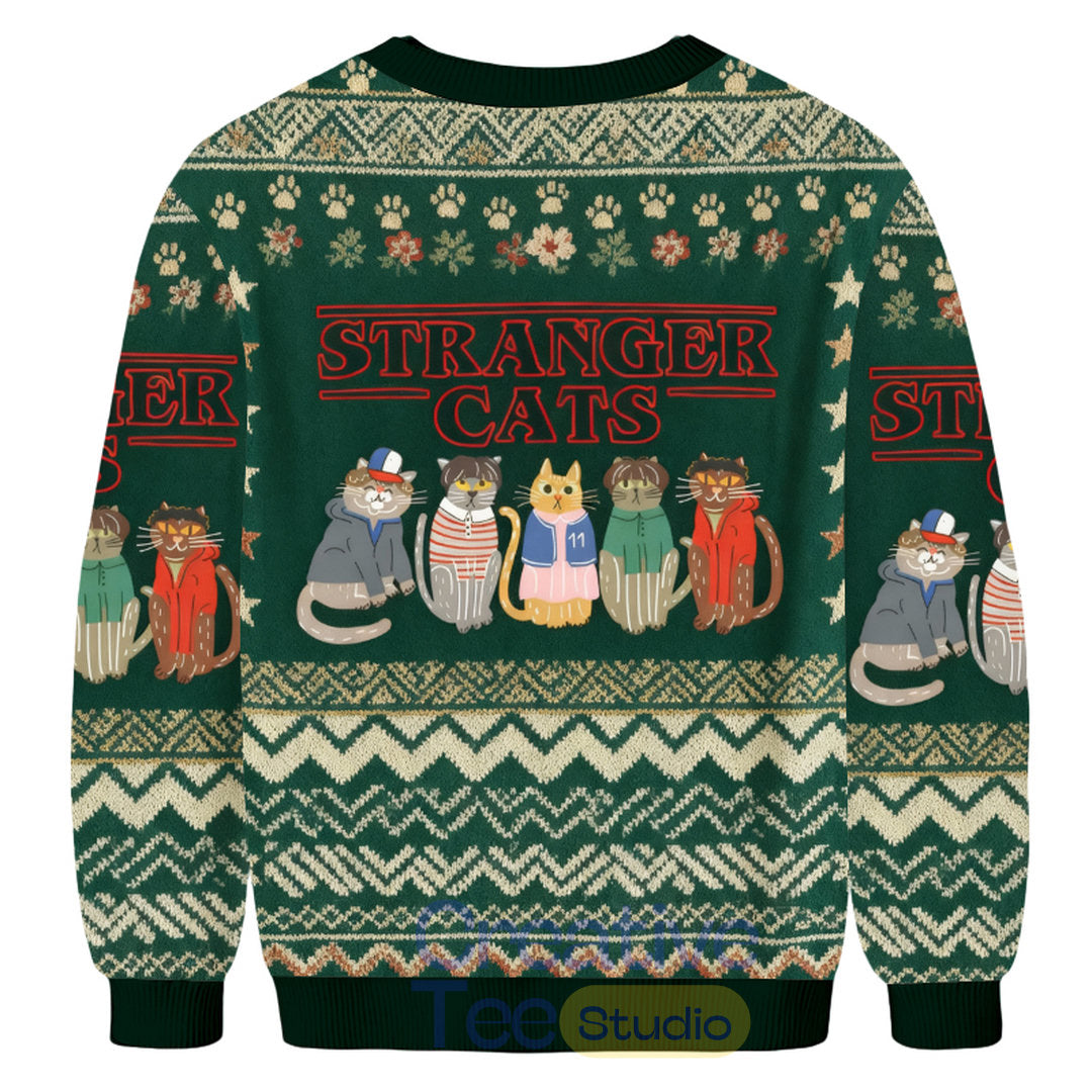 Stranger Cats Ugly Christmas Sweater