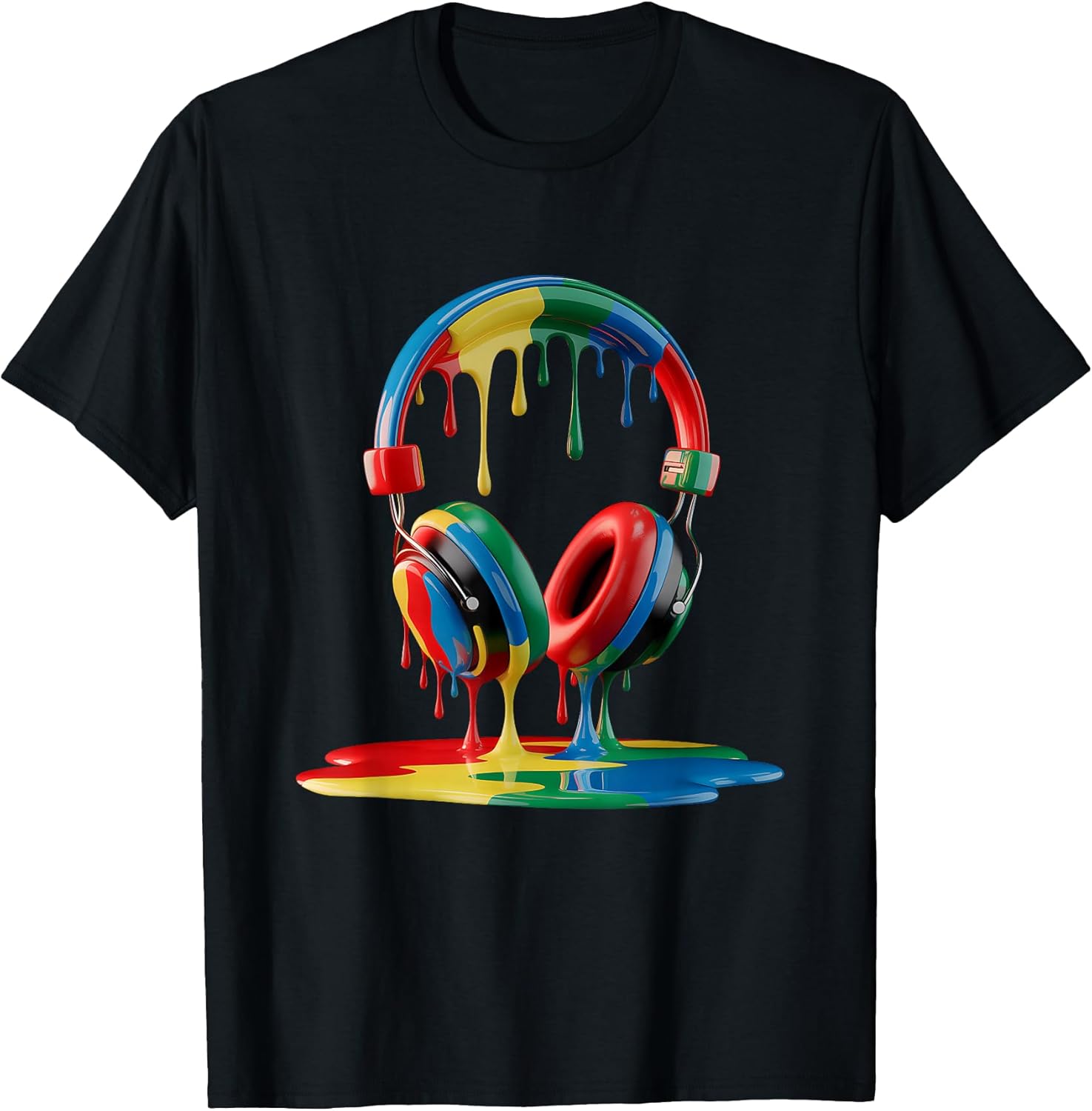 Dripping Headphones Melting Paint Creative Music