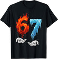 6 7 Meme Six Seven Ice 67 Flames Funny Kids Youth Men Women T-Shirt