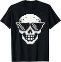 Pixelated Cool Skull Gamer Art Style