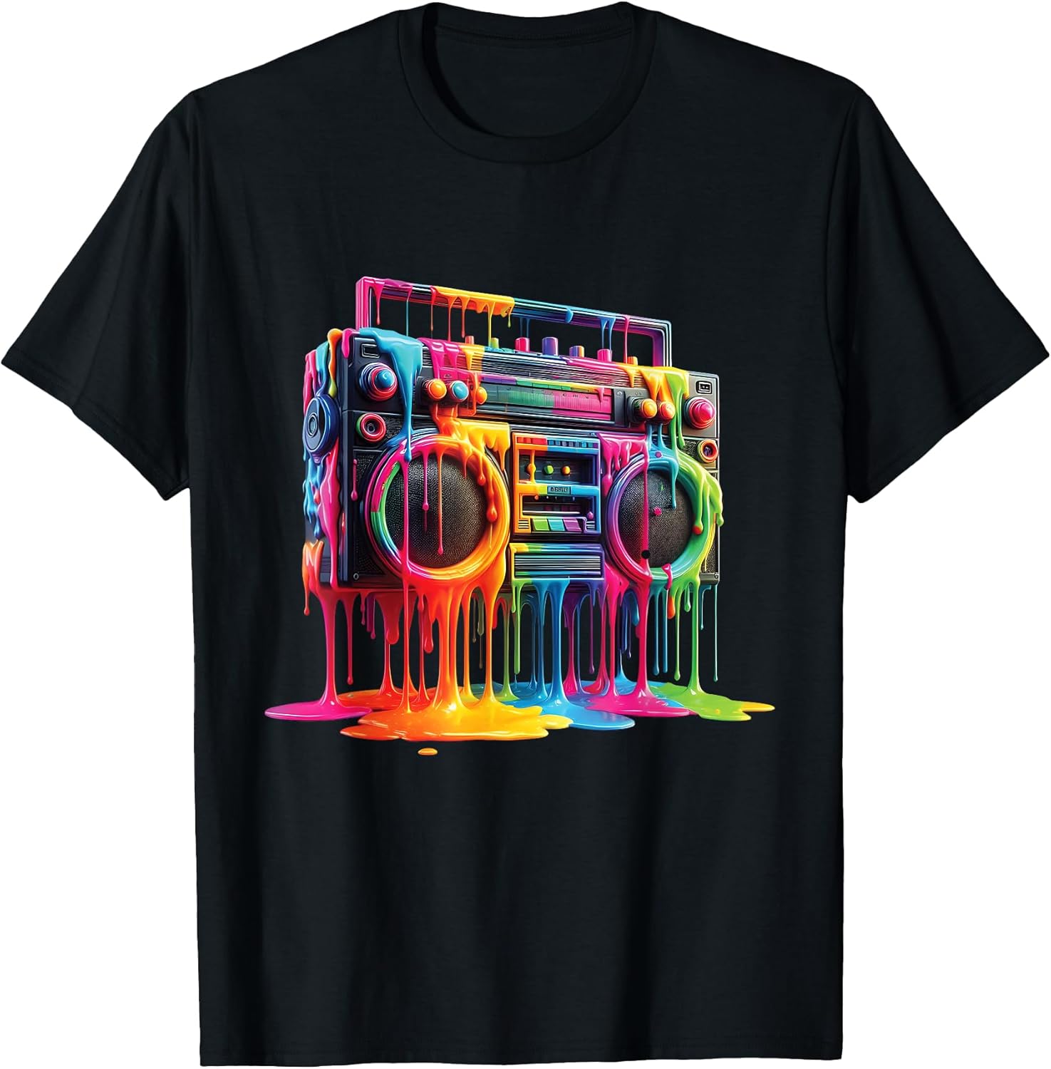 Dripping Paint Boombox Old-School 80S Hip Hop