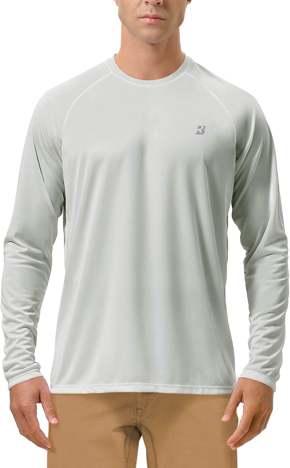 Mens UPF 50+ UV Sun Protection Shirts Outdoor Long Sleeve SPF Rash Guard for Fishing Hiking Swimming Running