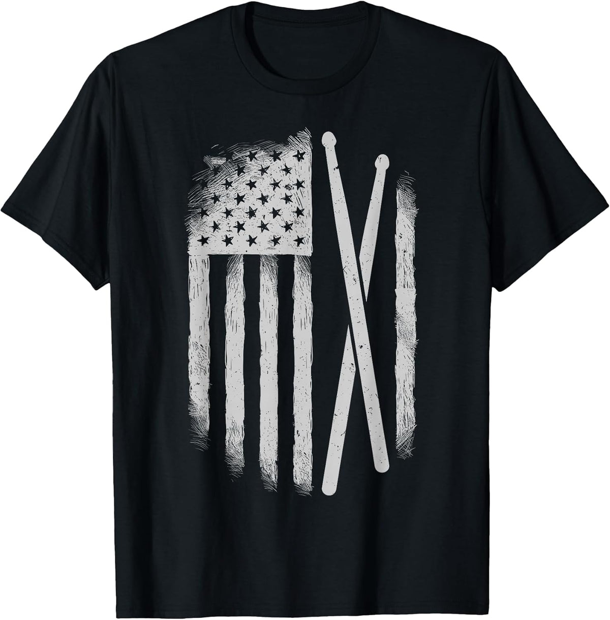 American Flag Drumsticks USA Drummers Vintage Drum Sticks T-Shirt