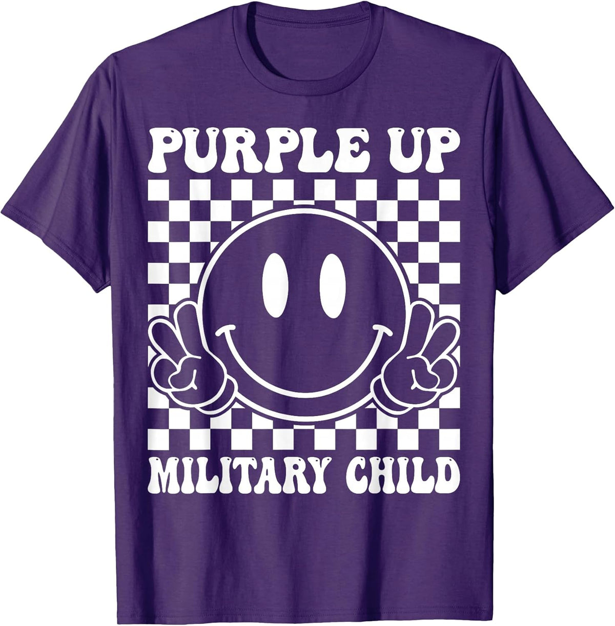 Purple Up for Military Kids Groovy Military Child Month T-Shirt