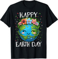 Happy Earth Day Heart Floral Earth Day Boys Womens Girls T-Shirt