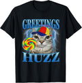 Lollipop Cat Meme Greetings Huzz Funny Silly Cats Humor T-Shirt
