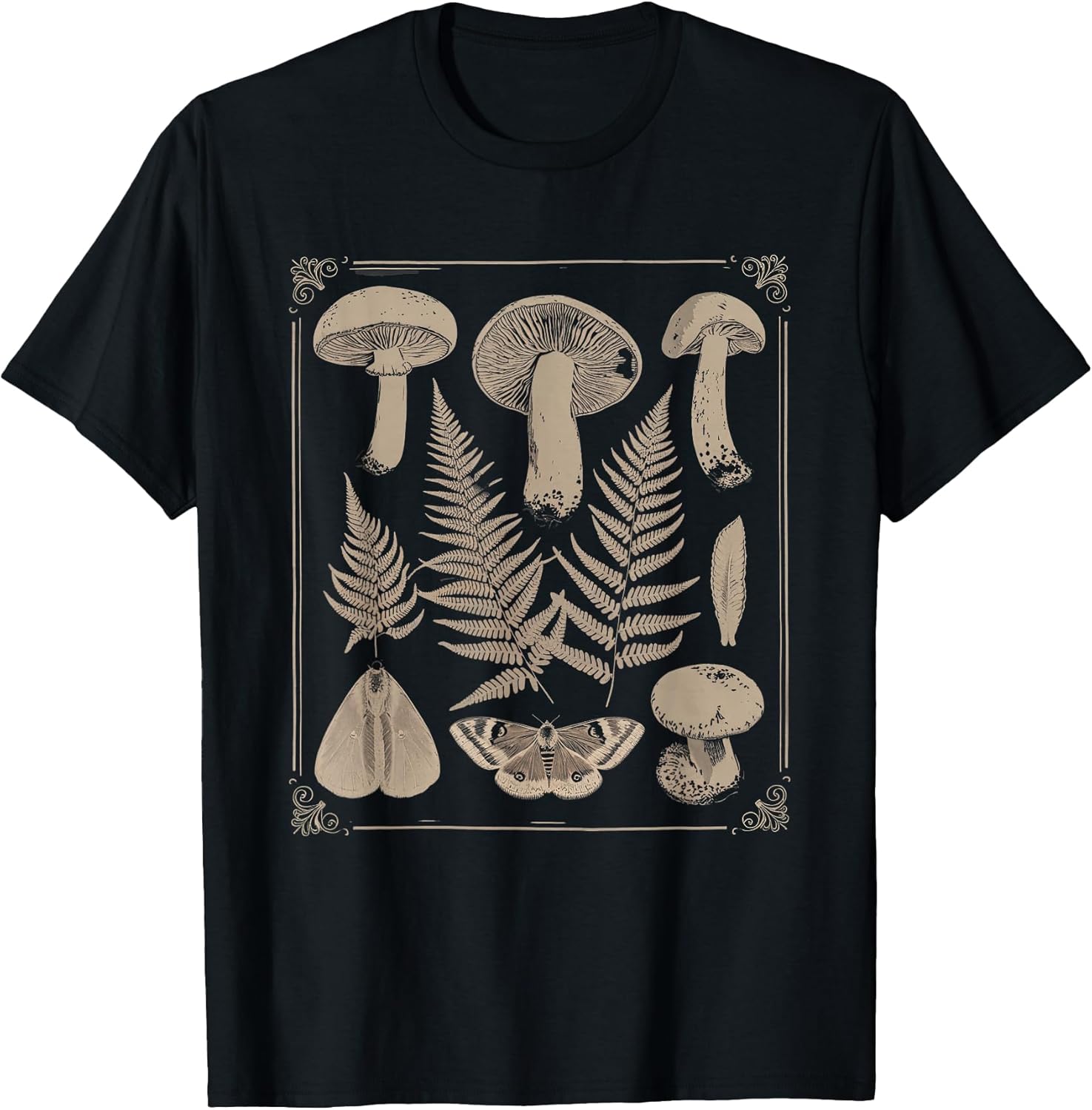 Butterfly Tshirt Fairycore cottagecore Mushrooms