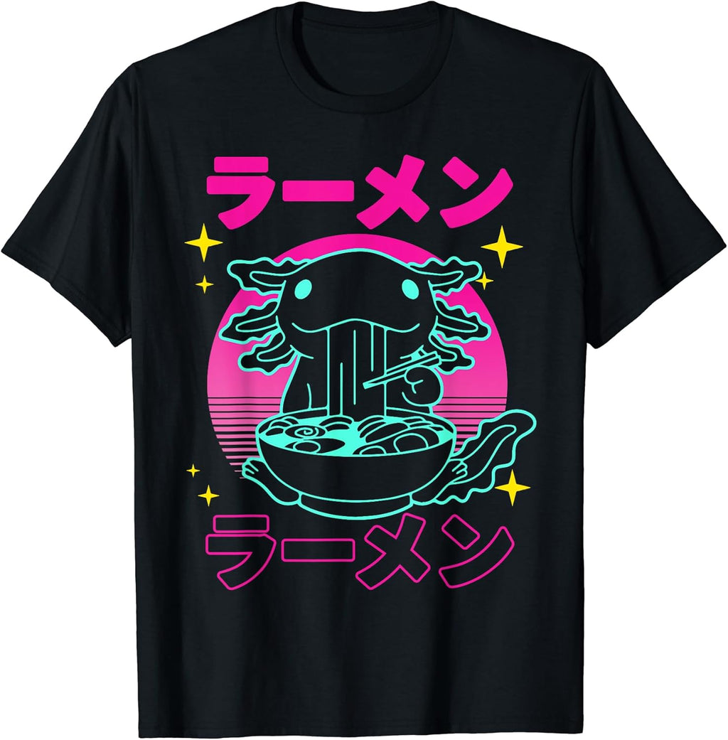Retro Aesthetic Kawaii Axolotl Japanese Noodles