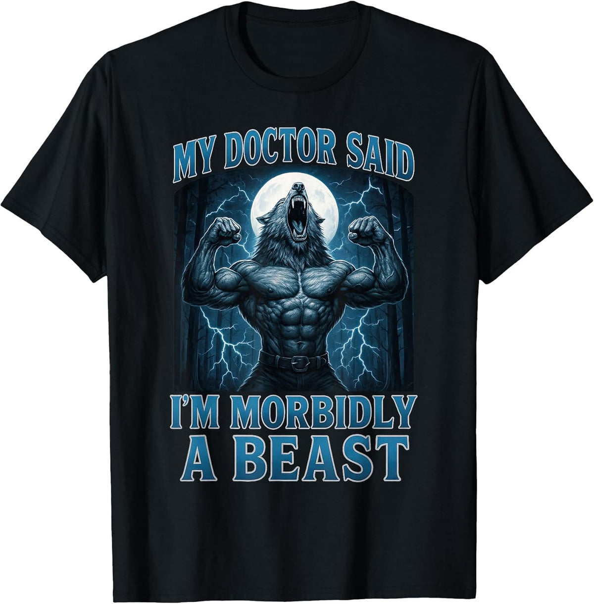 Funny Graphic Tee for Men Women Teens Alpha Wolf Beast Meme T-Shirt