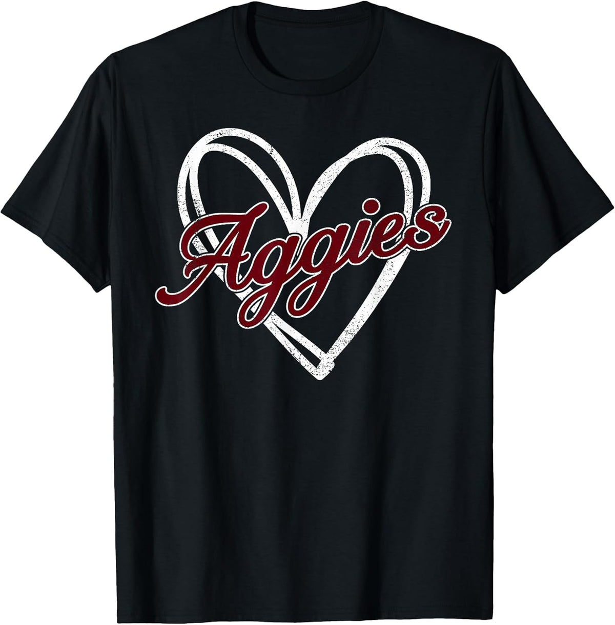 Retro Personalized Aggies-Heart Men Women Kid T-Shirt