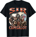 Sir Cumsalot Funny Offensive Knight Meme Bootleg Graphic T-Shirt
