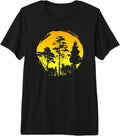 minimalist sunset forest trees