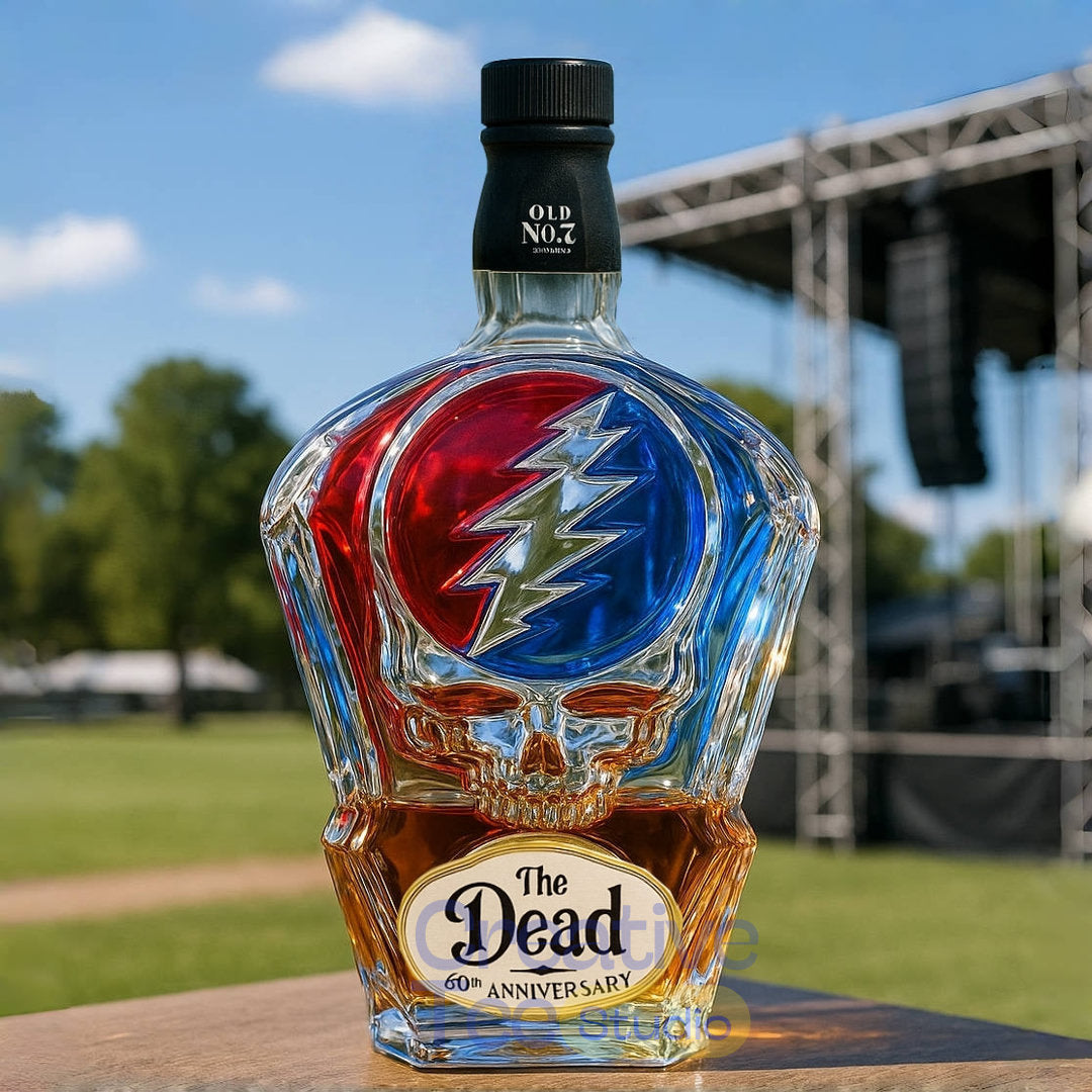 The Grateful Dead 60th Anniversary “Music That Never Ends” Whiskey Bottle