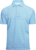 Mens Golf Shirt Moisture Wicking Classic Print Golf Shirts for Men