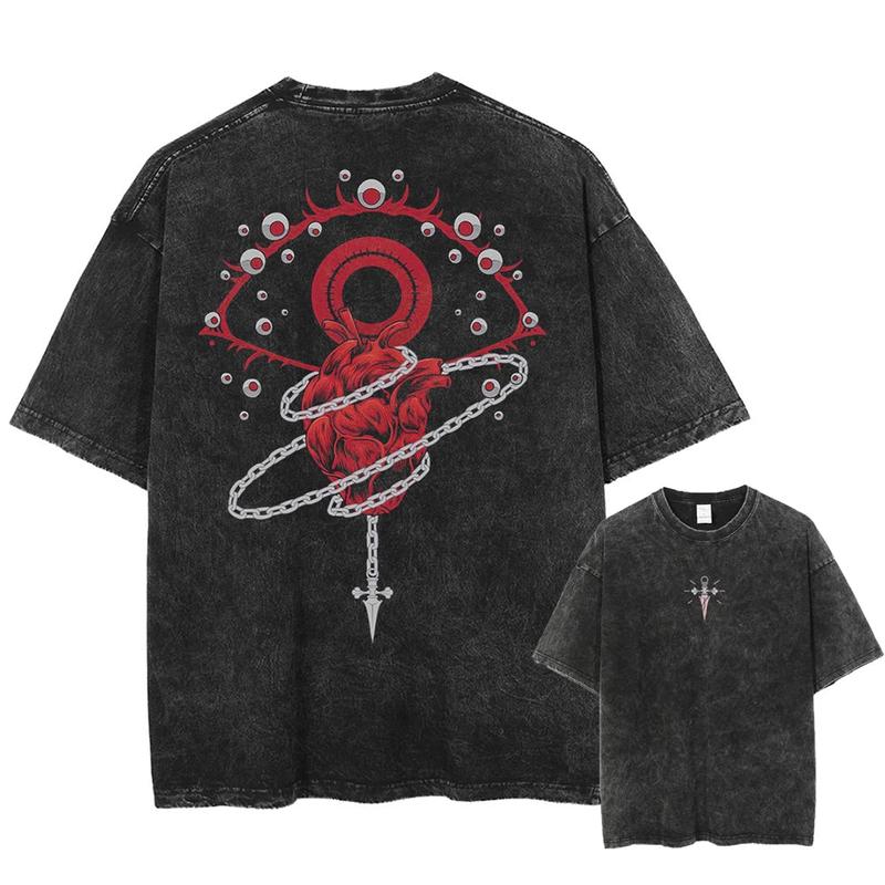 Retro Scarlet Eyes Hunter X Hunter Anime Vintage Oversized Washed Tee Unisex Mineral Anime Manga Washed Heavy Cotton T Shirt Gift For Anime Fan Anime Lover
