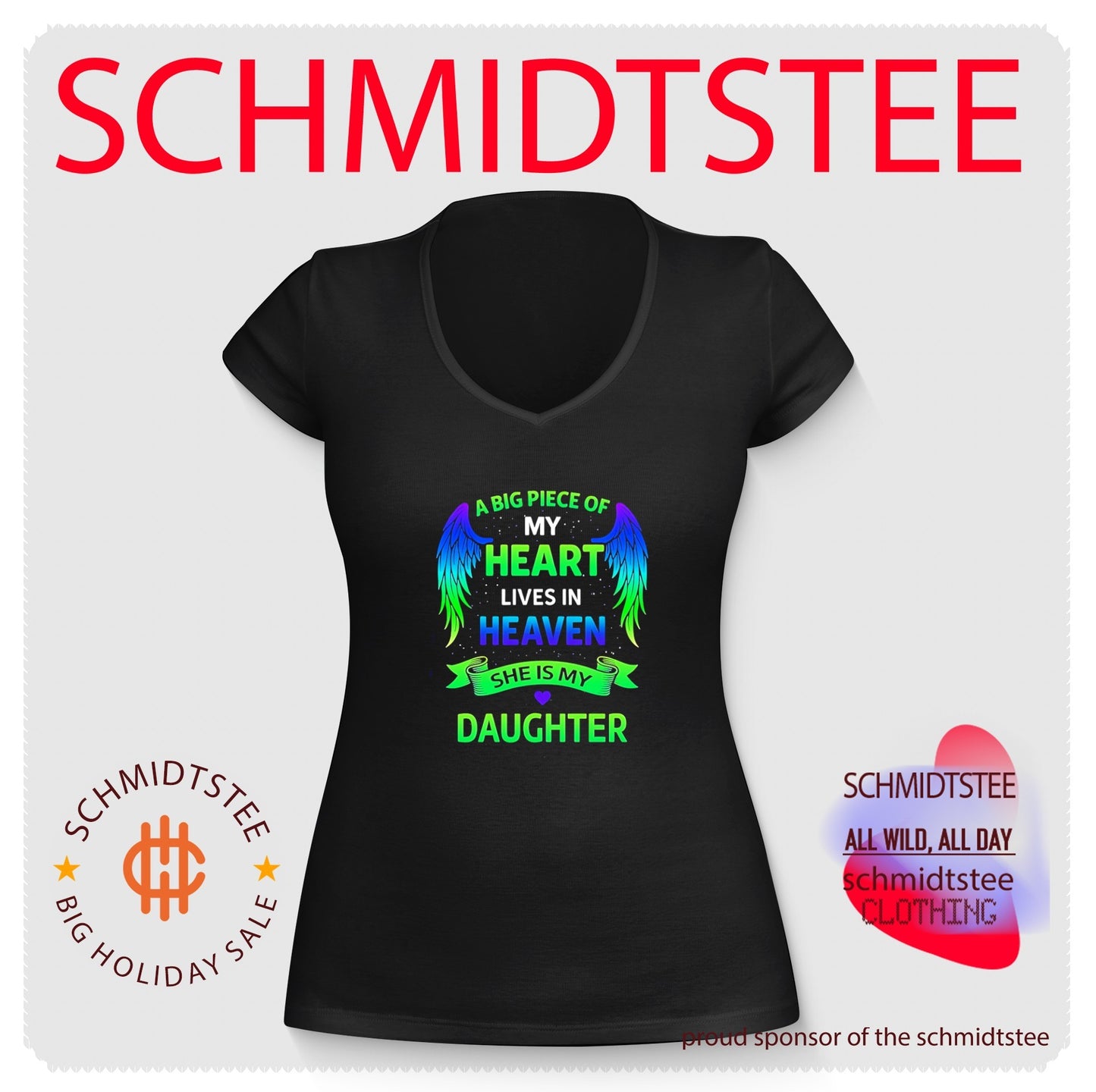 A big piece of my heart lives in heaven she is my daughter shirt