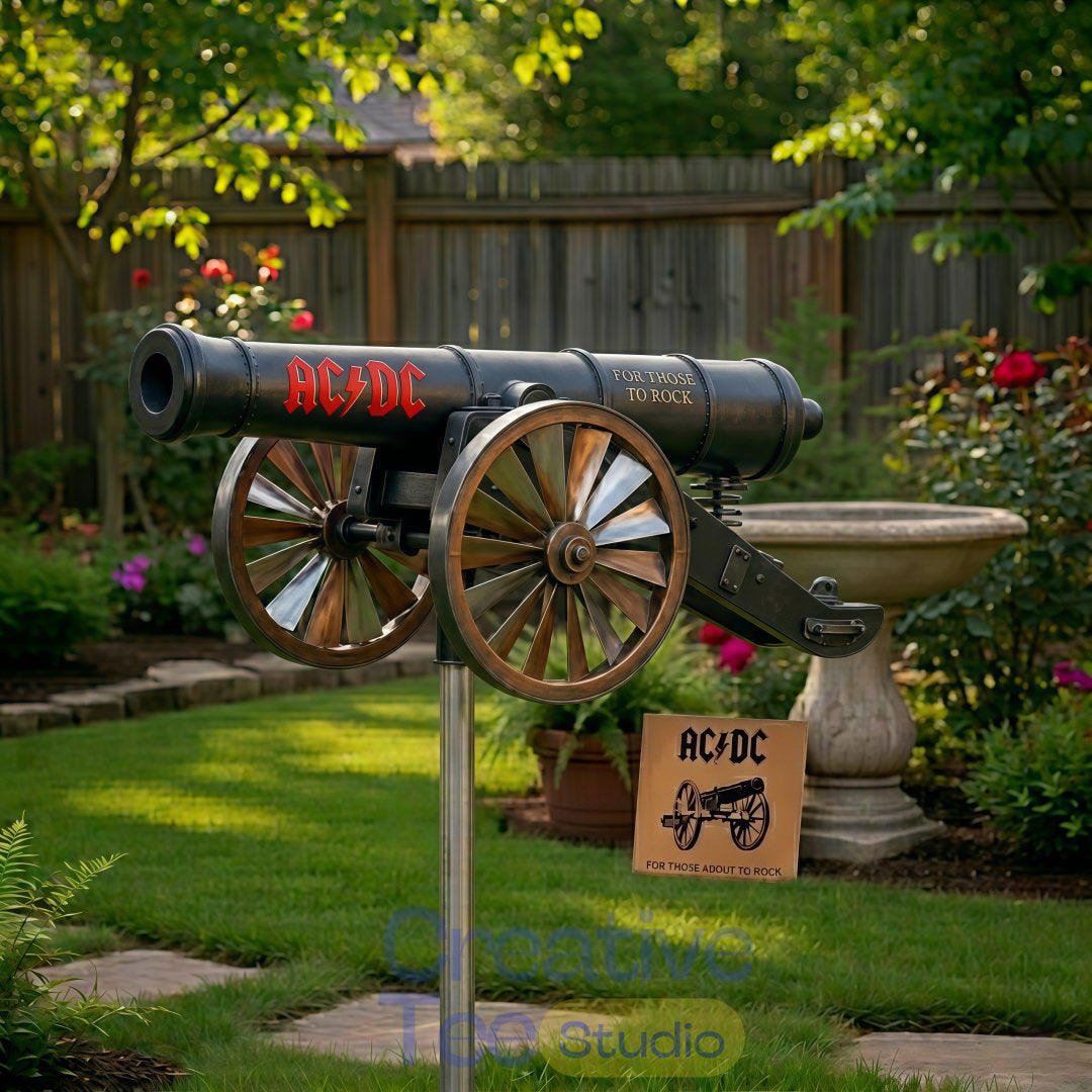AC/DC For Those About to Rock Cannon Garden Wind Spinner
