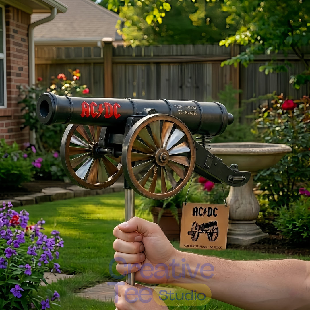 AC/DC For Those About to Rock Cannon Garden Wind Spinner