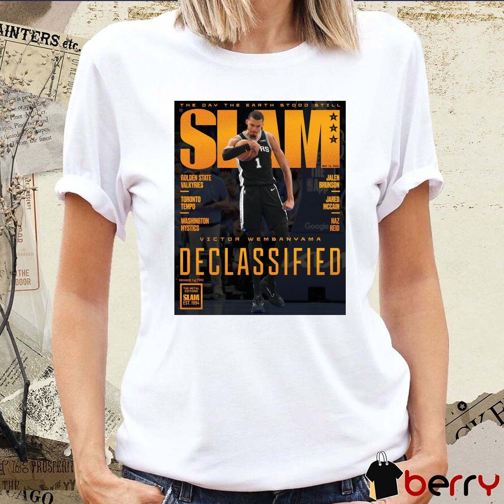 Orange Metal SLAM 262 The Bay The Earth Stood Still Victor Wembanyama Declassified San Antonio Spurs Magazine t-shirt