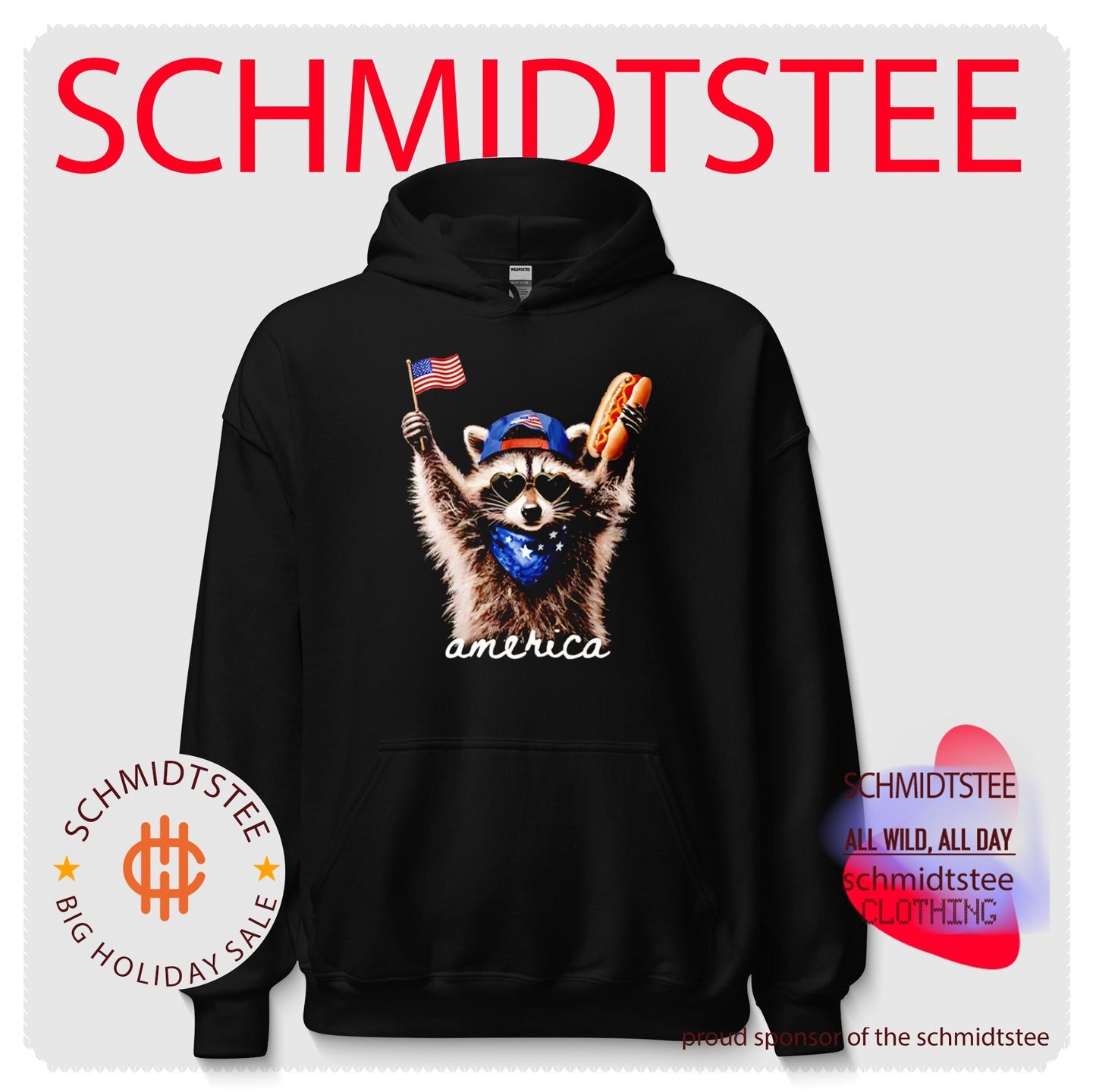 America Raccoon Hot Dog 4th Of July Shirt