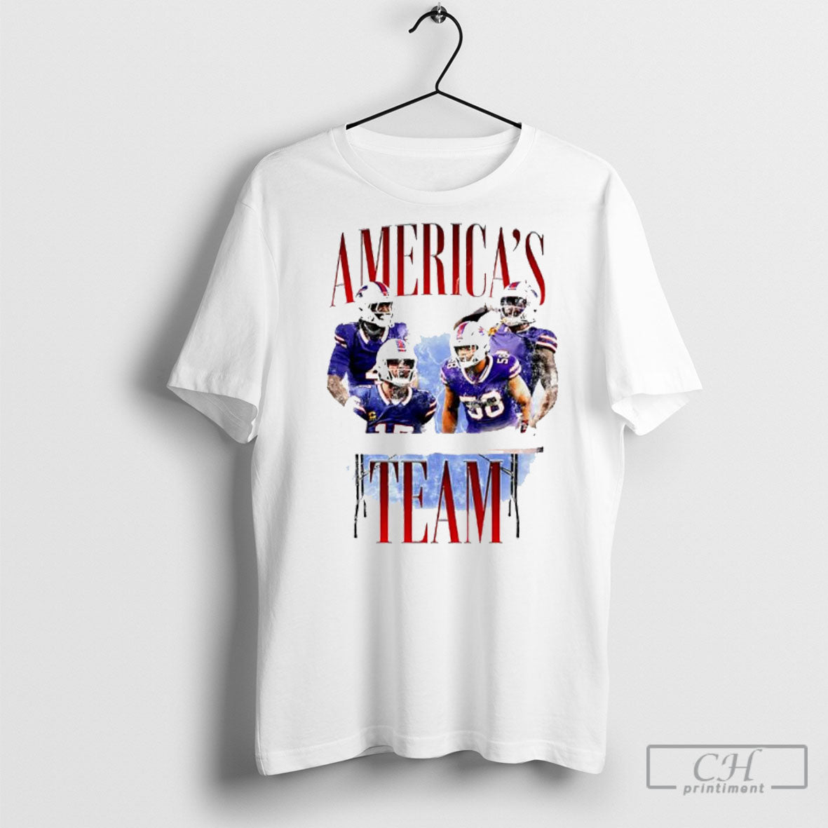 Americas Team Football Player Collage Lighting Graphic Vintage Shirt Sweater