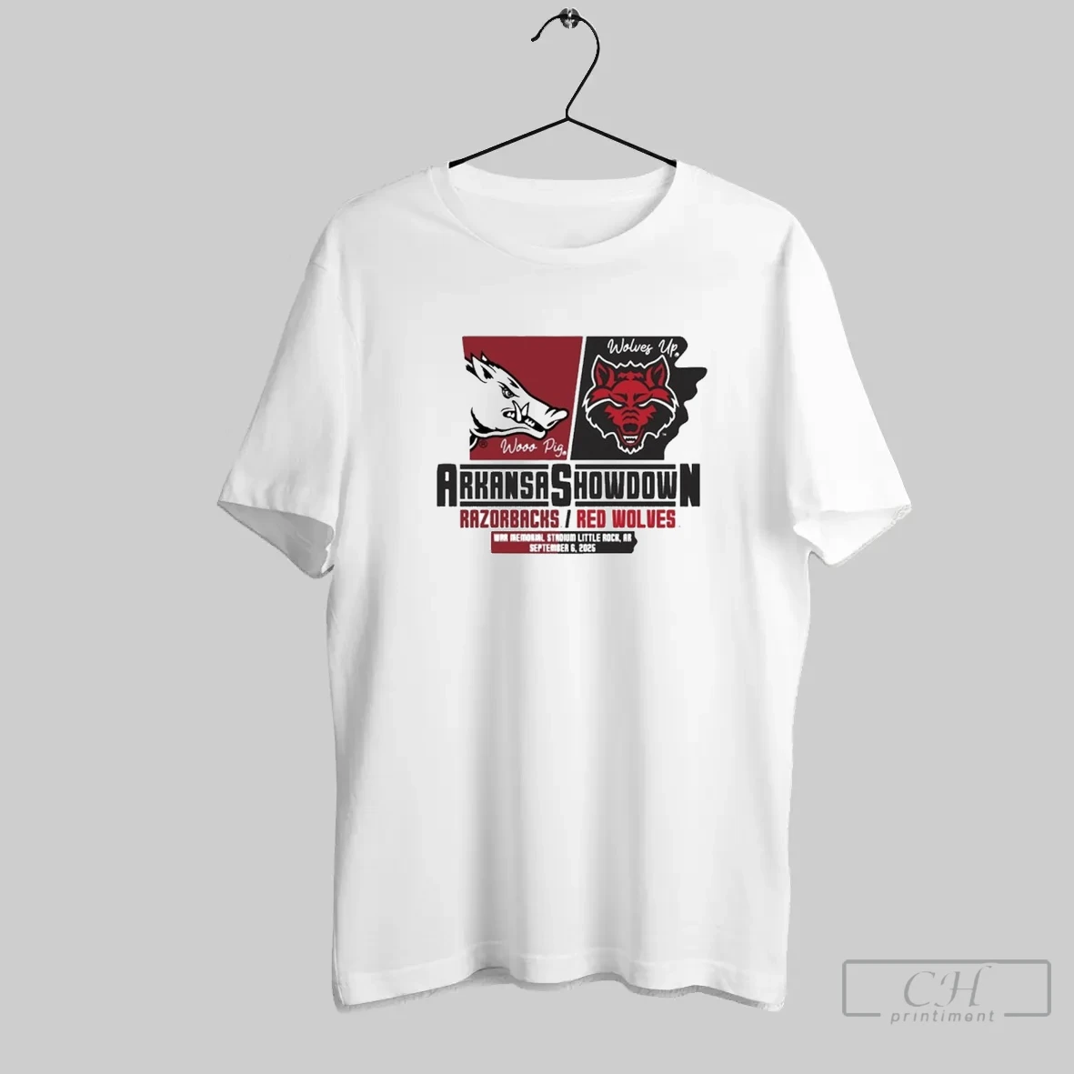 Arkansas Razorbacks Vs Arkansas Red Wolves Football H2h Matchup T Shirt
