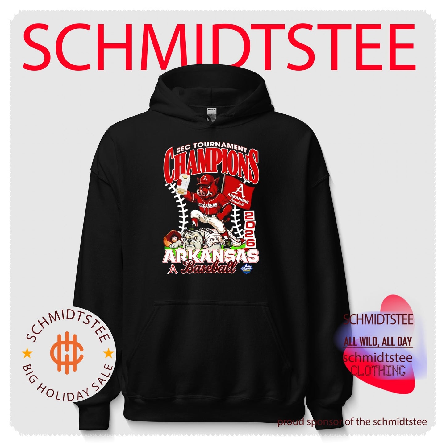Arkansas Razorbacks baseball 2026 SEC Tournament Champions mascot shirt