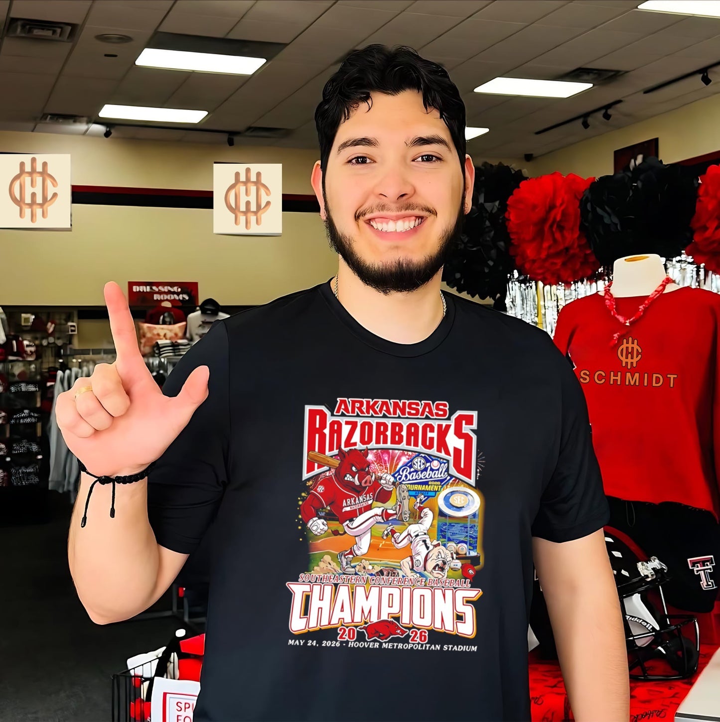 Arkansas Razorbacks baseball SEC Champions 2026 mascot shirt