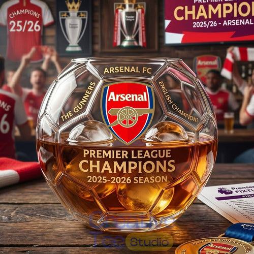 Arsenal 2025/26 Premier League Champions Commemorative Whiskey Glass