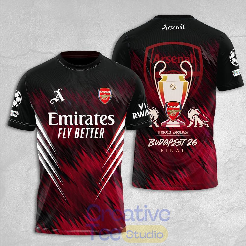 Arsenal F.C Champions League Budapest Final 2026 Tee Hoodie