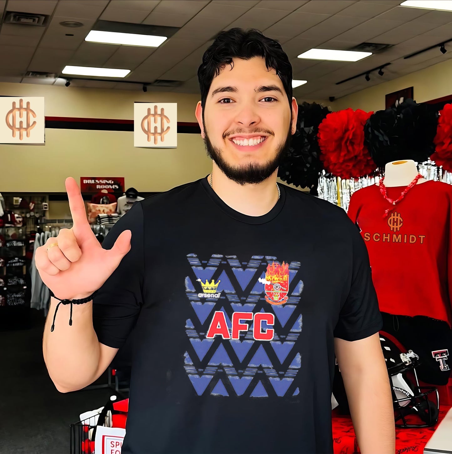 Arsenal FC logo and distressed AFC logo shirt