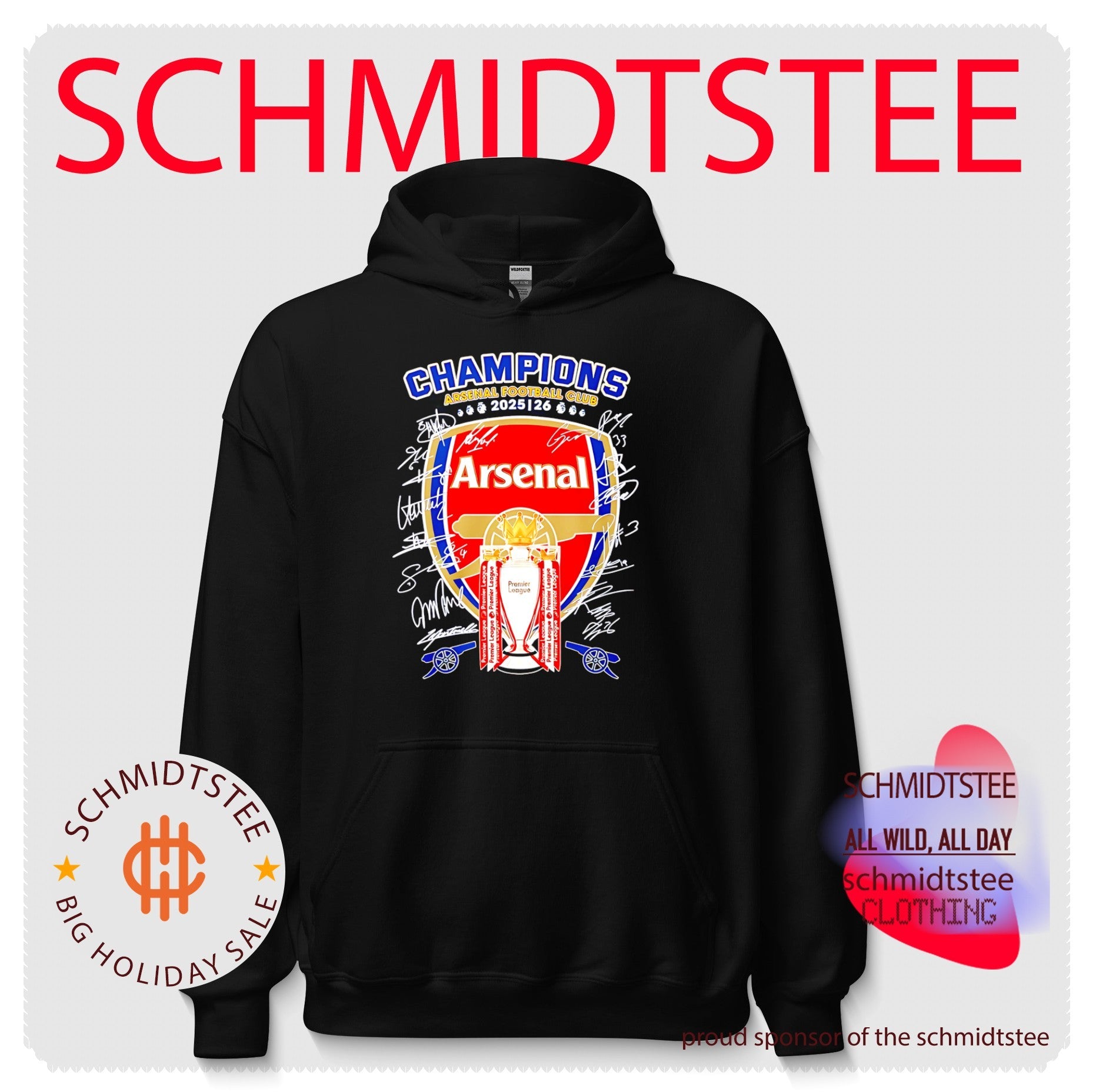 Arsenal Football Club champions 2025 2026 logo signature shirt