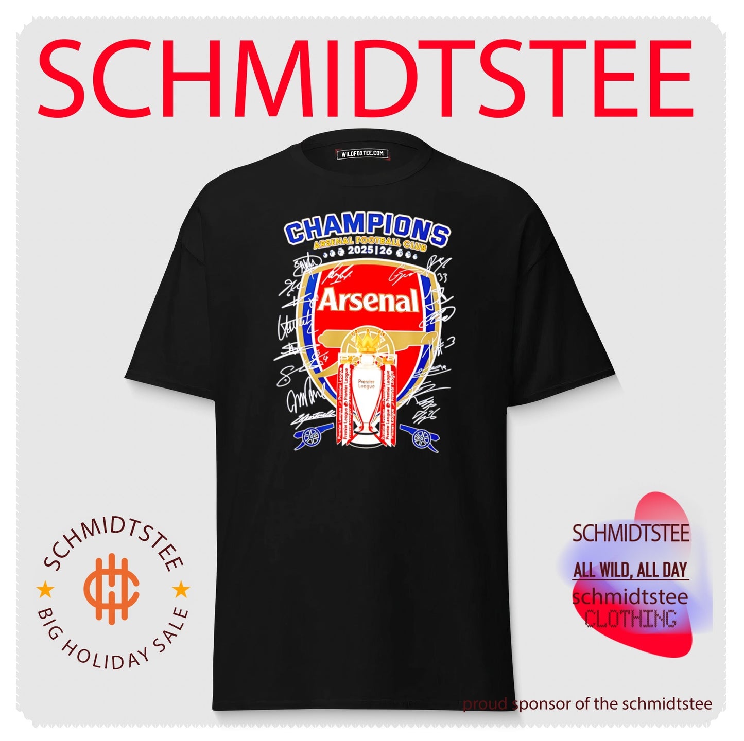Arsenal Football Club champions 2025 2026 logo signature shirt