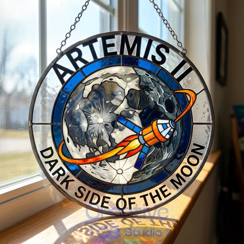 Artemis II Crewed Lunar Mission Premium ATM Suncatcher Home Decor
