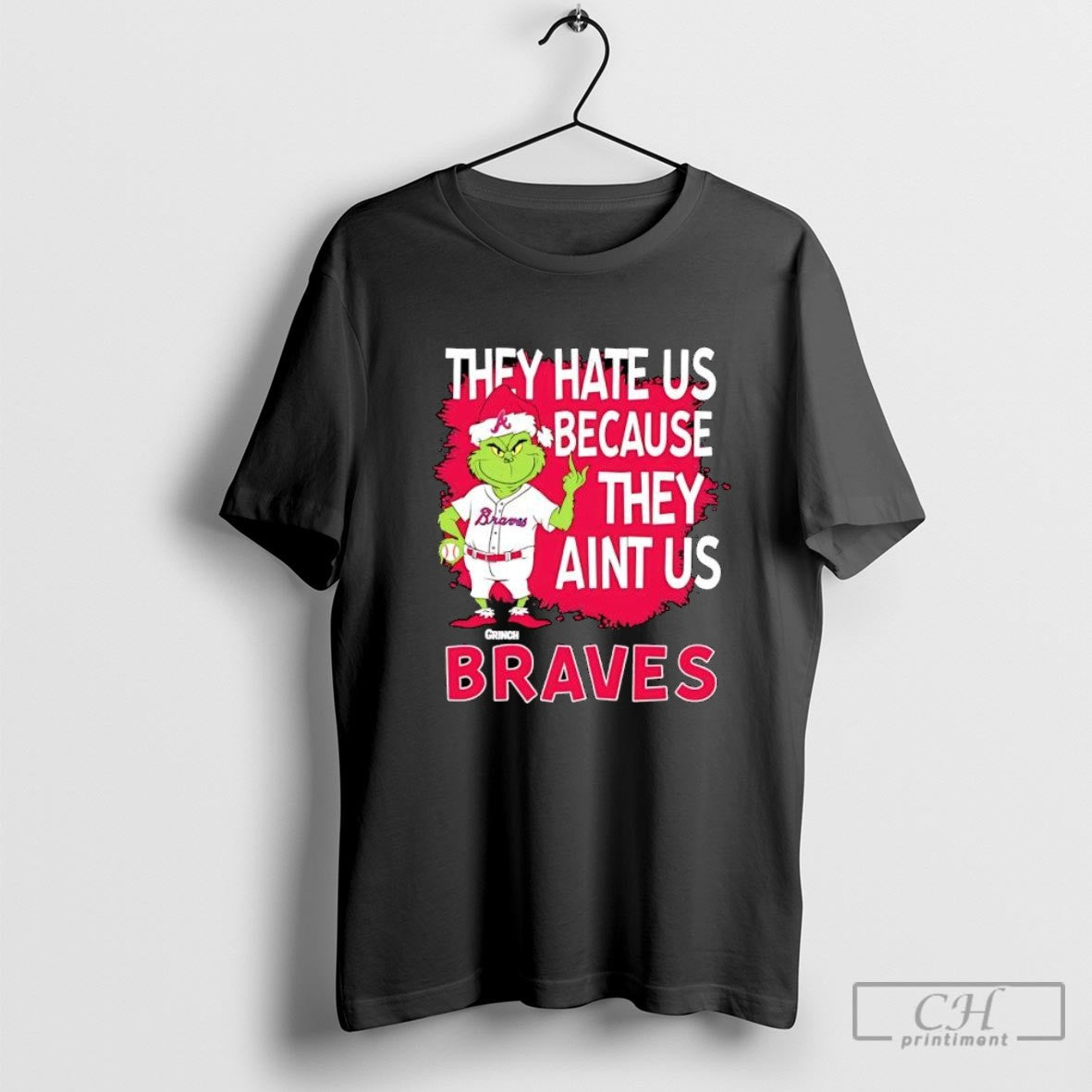 Atlanta Braves Grinch Christmas They Hate Us Aint Us Shirt Sweater