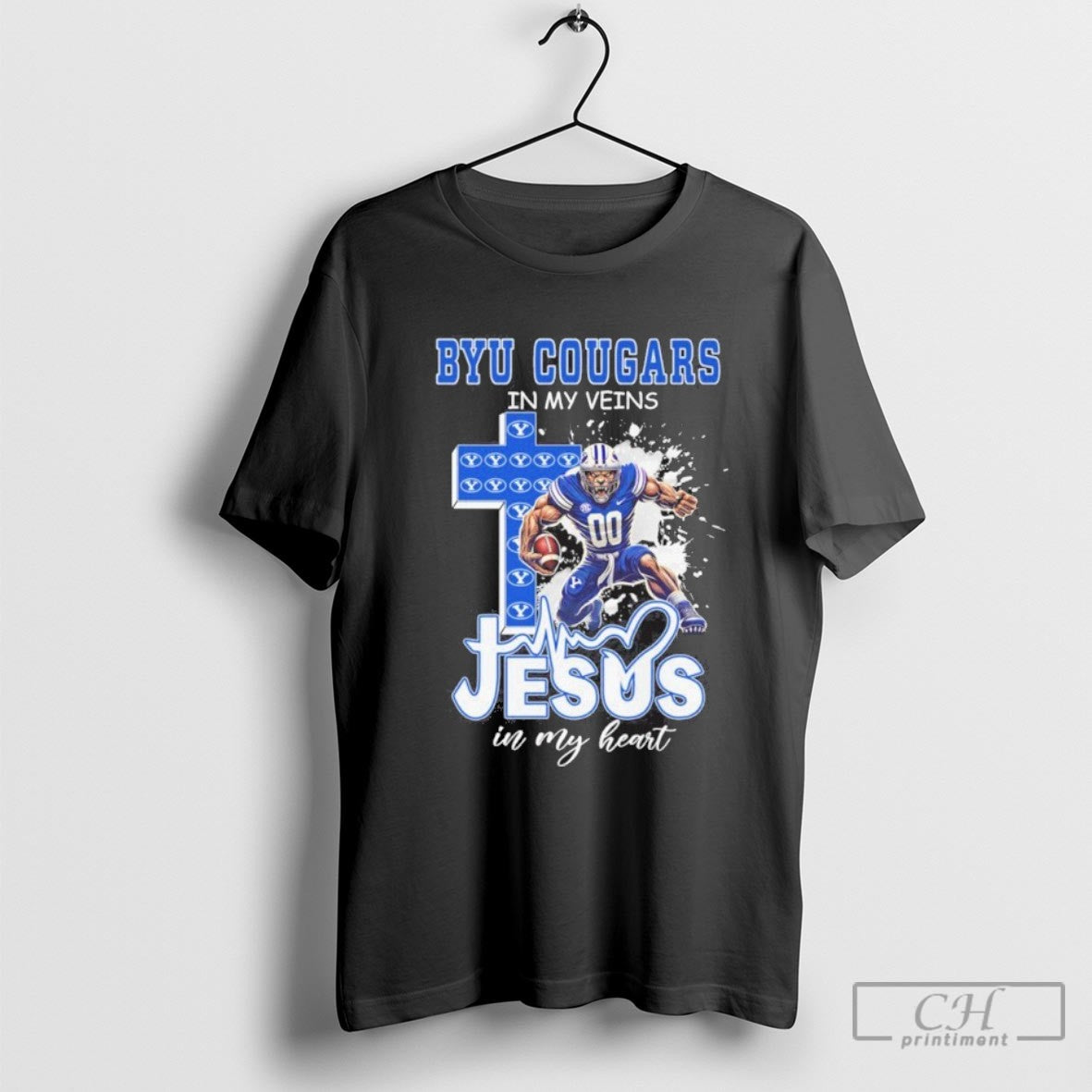Byu Cougars Football Mascot In My Veins Jesus In My Hear Shirt Sweater